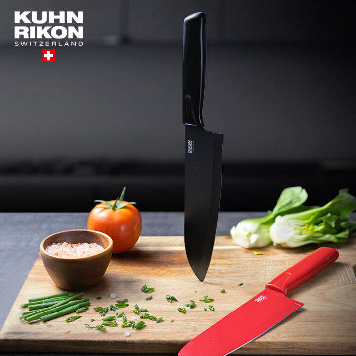 Kuhn Rikon Colorful Santoku Knives with Safety Sheath Stainless Steel