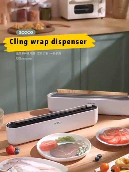 Cling Wrap Dispenser with Cutter Plastic Wrap for Food Kitchen Paper