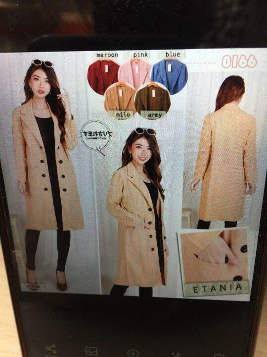 Yoona Plaid Blazer Outer Panjang Long Coat Korea Style