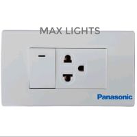 Panasonic ชุด​ปลั๊ก​กราวน์​เดี่ยว+สวิตช์​ รุ่นใหม่ หน้ากาก​3ช่องและบล๊อกลอย2×4