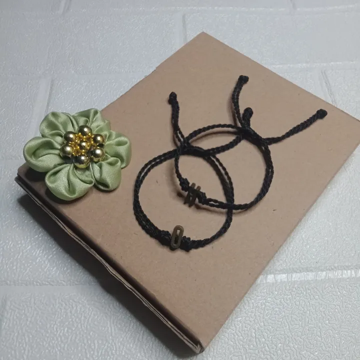 Gelang Tangan Couple Tali Inisial Huruf Kapel Pacar Pria Wanita Korea