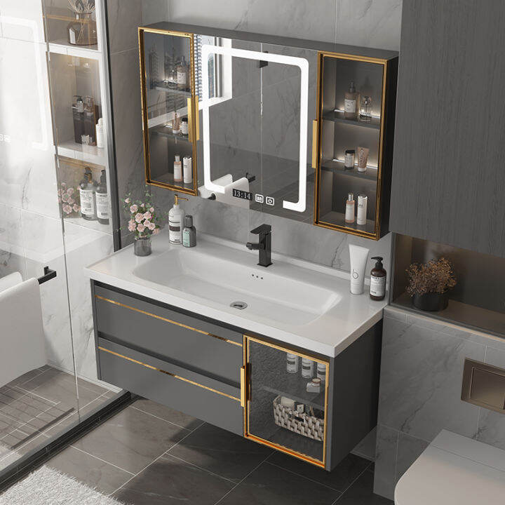 Smart Oak Bathroom Combination Modern Light Luxury Hand Washing