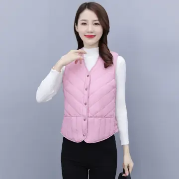 Autumn Winter Down Cotton Vest New Women Plus Velvet Lightweight Slim Short Inner  Wear Warm Inner Tank Top