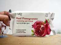 ?พร้อมส่ง? AIRY Real Pomegrenate Cleansing wet tissue แท้???% กระดาษทิชชู่เช็ดเครื่องสำอาง เช็ดทำความสะอาดใบหน้าและผิวกาย (25 แผ่น) แท้???%