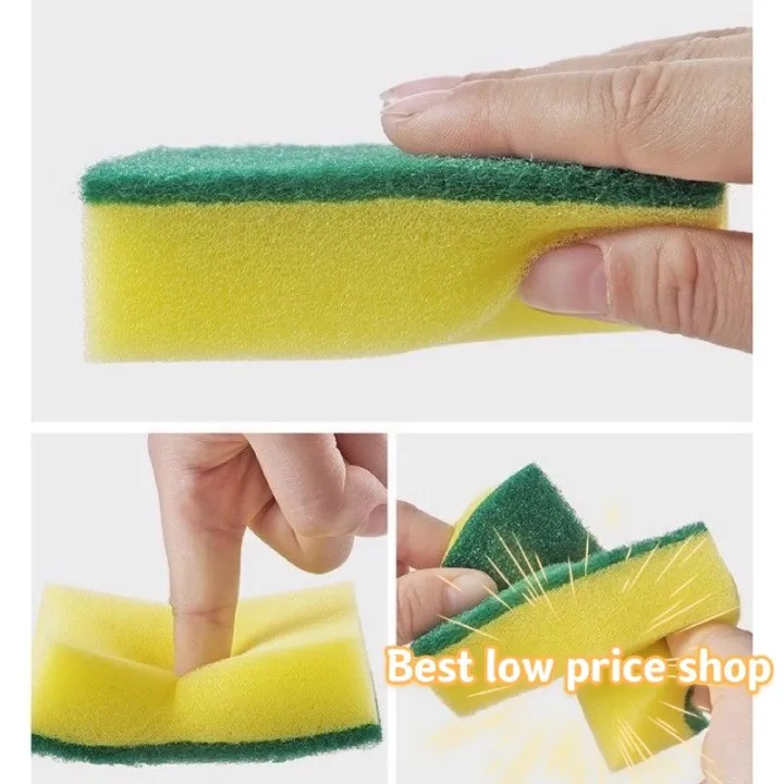 double-sided dishwashing sponge kitchen cleaning sponge | Lazada PH