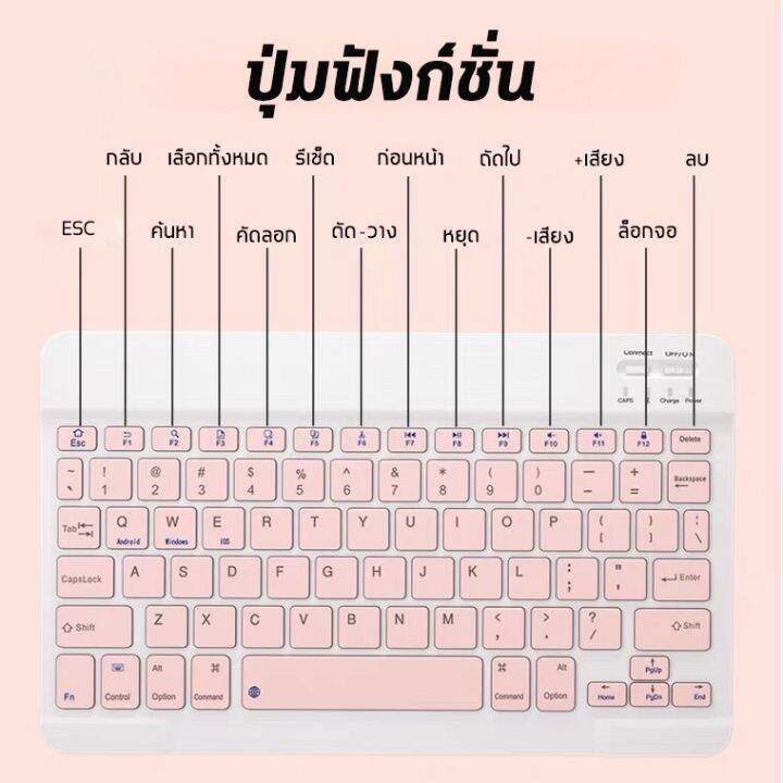 คีย์บอร์ดbluetooth-keyboard-เมาส์ไร้สาย-เชื่อมต่อง่าย-พกพาง่ายใช้สำหรับคอมพิวเตอร์-สำหรับipad-android-แท็บเล็ต-โทรศัพท์