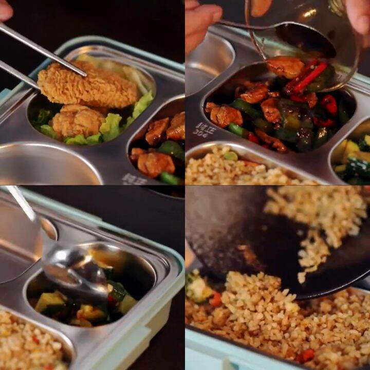 Kitchenut 5 Compartments 304 Stainless Steel Thermal Insulated Lunch