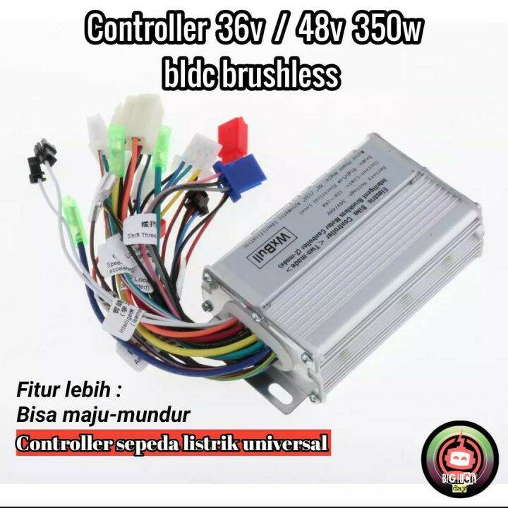 Controller 36v 48v 350w Bldc Brushless Kontroler Sepeda Listrik Maju Mundur Pedal Assist 8833