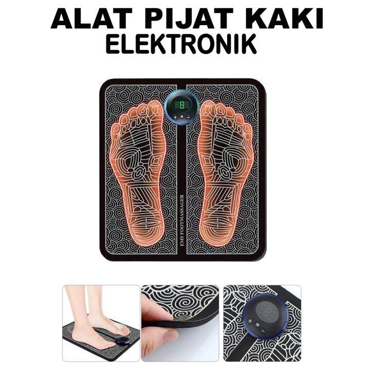 Alat Pijat Kaki Elektrik Terapi Ems Foot Massager 6 Mode Refleksi Dengan Usb Charger Terbaru 7097