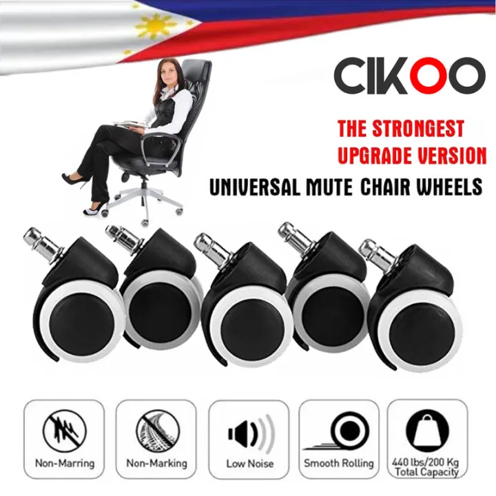 5PCS Chair Roller Replacement Set Universal Office Chair Caster Wheels