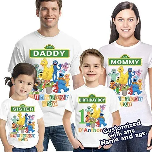 sesame street birthday party shirts