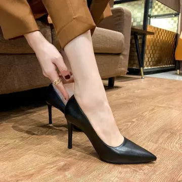 Women's Chunky Heel Pointed Toe Single Shoes, Business Formal Shoes For  Interview, Etiquette, Flight Attendants, Stewardess And Office Workers,  Black