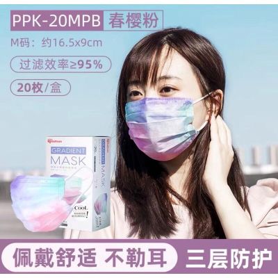 หน้ากากอนามัย IRIS Healthcare รุ่น Gradient mask  (1 กล่อง 20ชิ้น) รุ่นสีพาสเทล คุณภาพมาตรฐานญี่ปุ่น 🇯🇵