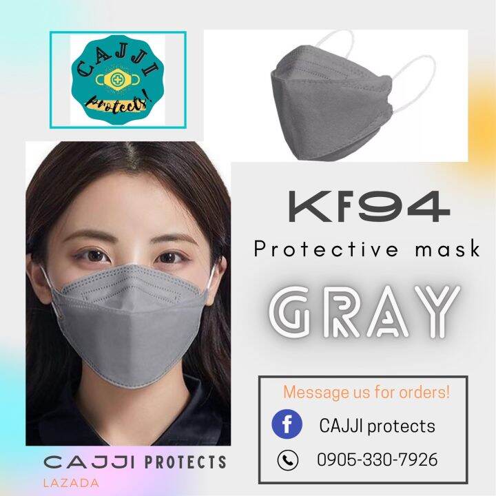 10pcs KF94 (Bush Gray) Korean Style Antiviral Face Mask Lazada PH