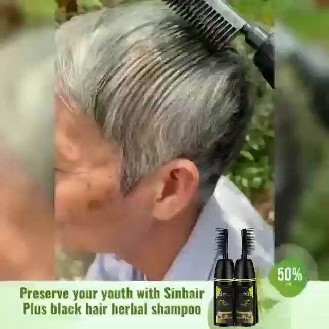 3 mins turns black 500ml Plant hair dyeing Shampoo All Natural And