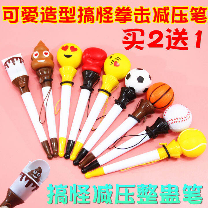 Creative Pressure Relief Pen Modeling Football Basketball Pen Smiling