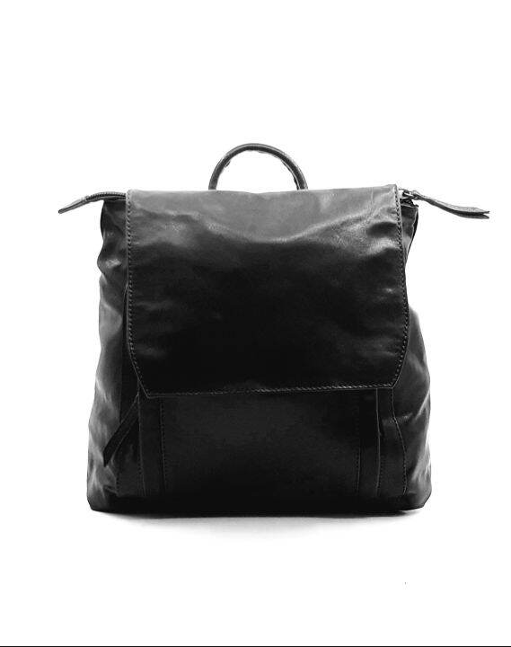 Zeppelin Leather Backpack cum Sling Bag S46 Black Goat Leather Lazada