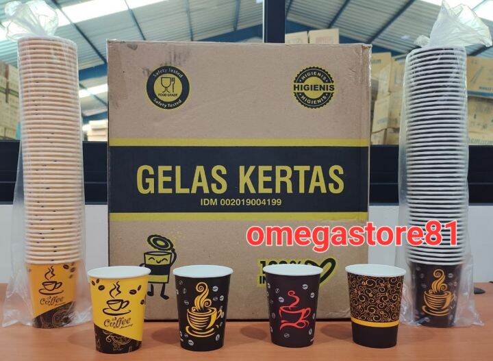Paper cup gelas kopi tahan panas dingin gelas kopi kertas 8 oz isi