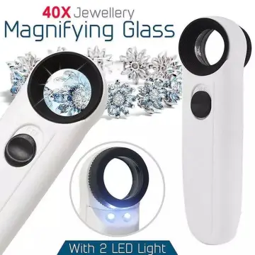 30X double layer optical Magnifying Glass With 3 LED 1 UV Light