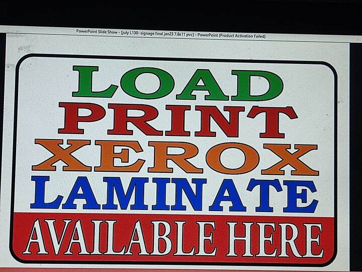 Load print xerox laminate available here made by hard pvc plastic