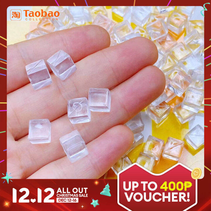 Artificial Transparent Small Ice Cube Shooting Props Candy Toy DIY Fake