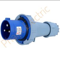 Haco Power Plug 043-6เต้ารับต่อกลางทางชนิดกันฝุ่น Dust-Proof Centerline Socket Haco IP67 PCE 043-6 /Haco Power Plugs with Cable Lock Gland Position of Earth Contact 043-6,125A, 230V, 3Pin (2P+E) Blue