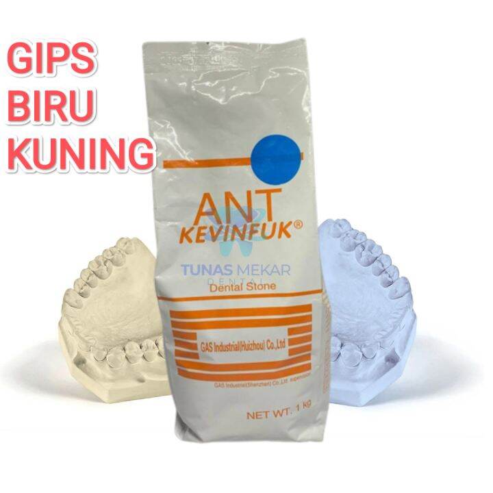 Dental Stone Gips Biru Kuning Tipe II III Bahan Cetak Plaster 1kg Lazada Indonesia