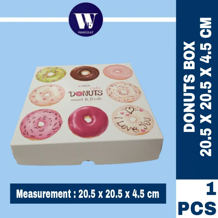 PRINTED DONUTS BOX KOTAK KUIH DONUT DONUT COOKIES BOX Lazada