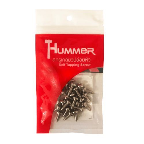 HUMMER สกรูเกลียวปล่อยหัว 8X1/2 (25ตัว/แพ็ค) P-HM812 สีโครเมี่ยม
