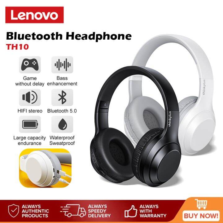 Lenovo TH10 Bluetooth Headphones Wireless Headphone HIFI Stereo Music ...