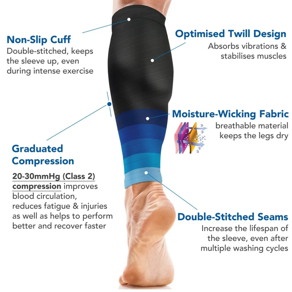 1Pair Calf Compression Sleeve Men & Women 20-30mmHg Shin Splint