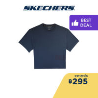 Skechers สเก็ตเชอร์ส เสื้อยืดแขนสั้นผู้หญิง เสื้อกีฬา Women Performance Running Short Sleeve Tee - SP22Q4W361-SEBL