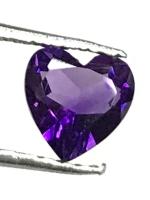 อเมทิสต์ 6x6 มม. รูปหัวใจ หินธรรมชาติ 100% Amethyst 6x6 mm heart shape 100% natural gemstone