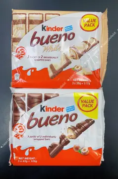 Ferrero Kinder BUENO WHITE Chocolate bars-6 BARS/ 117g- FREE