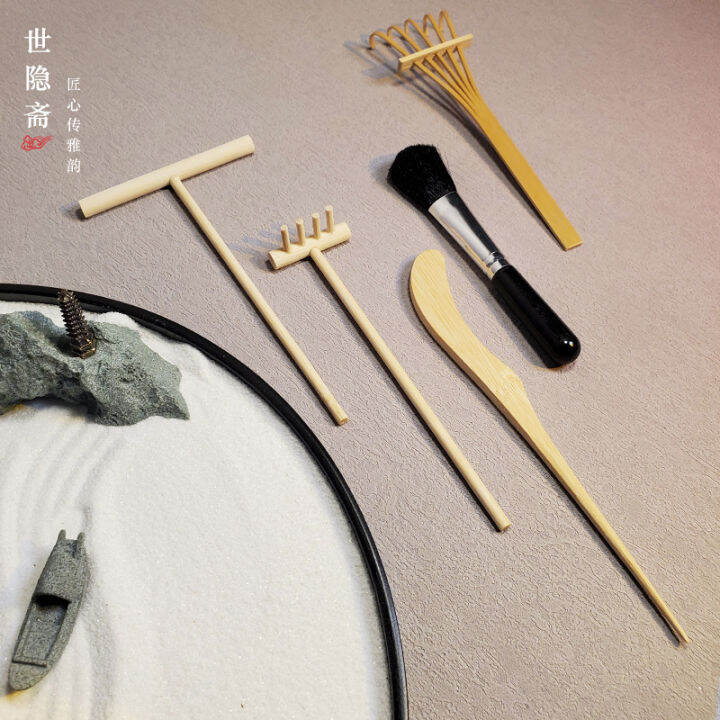 Bamboo Rakes Dry Landscape Tools Wooden Small Rakes Creative Sand Table