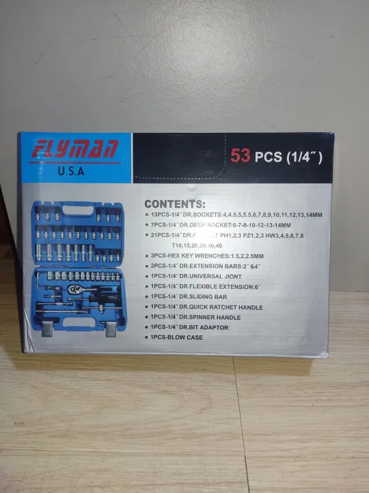 Flyman 53pcs 1/4 Drive Socket Set heavy duty easy to use | Lazada PH