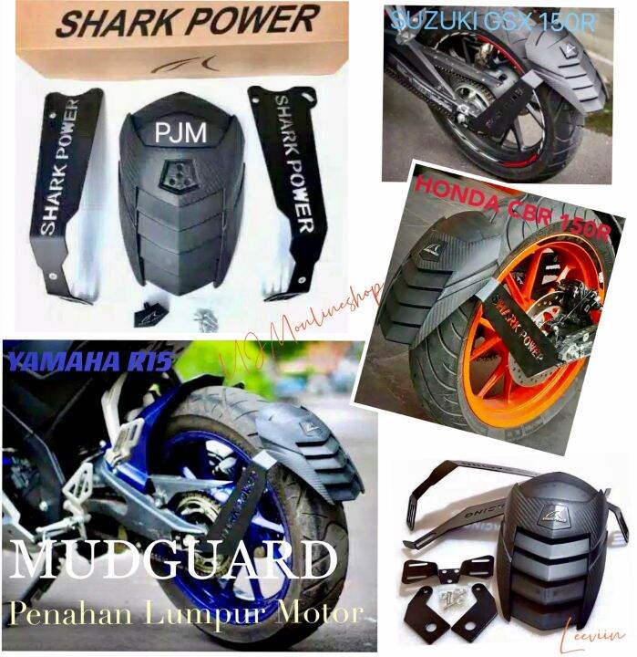 Mud Guard Shark Power Pdk Universal R15,Xabre,Vixion,R25,Mxking,Cbr150r,Cb150r,Ninja250 & Motor