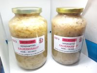 EBFS OMAs 2 Sauerkraut 680 ml seasoned with home-smoked bacon, preserved in a jar. OMAs 2 Sauerkraut mit Speck und Gewürzen verfeinert, eingemacht,