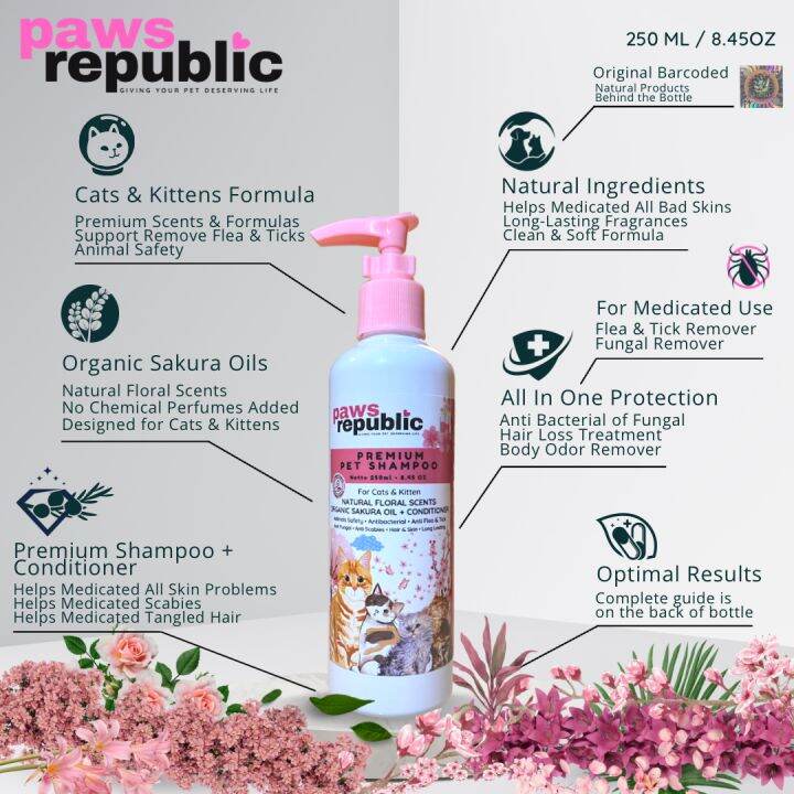 Paws Republic Premium Cat Shampoo + Conditioner Perawatan Kucing Anti