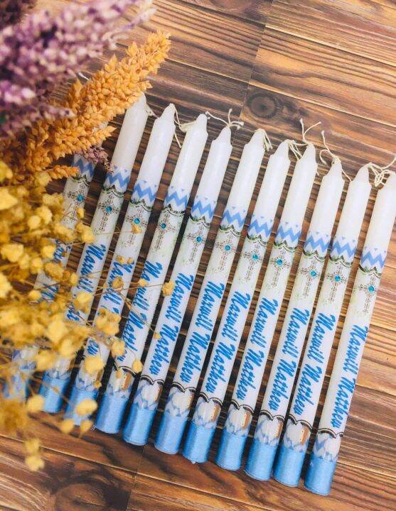 Personalized Candles / Baptism Candles / Christening Candles Lazada PH