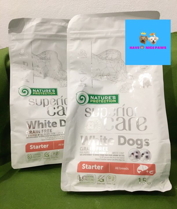 Natures Protection White Dogs สูตร Starter  1.5 kg
