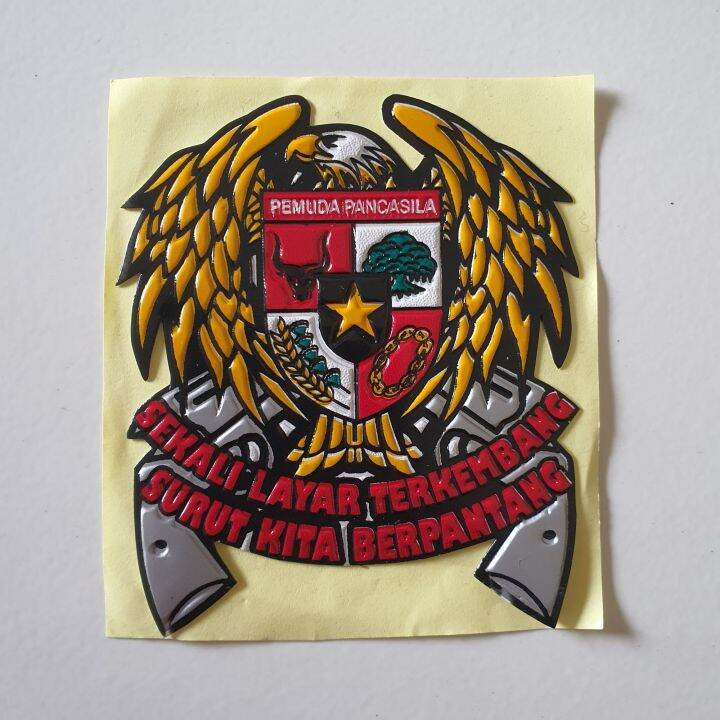 Sticker Embos Logo Pp Pemuda Pancasila Garuda Sayap Kuning Stiker