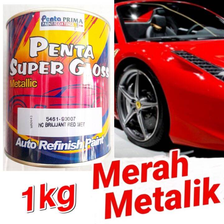 Jawa Bali Cat Duco Penta Super Gloss Nc Brilliant Red Met Kg Merah