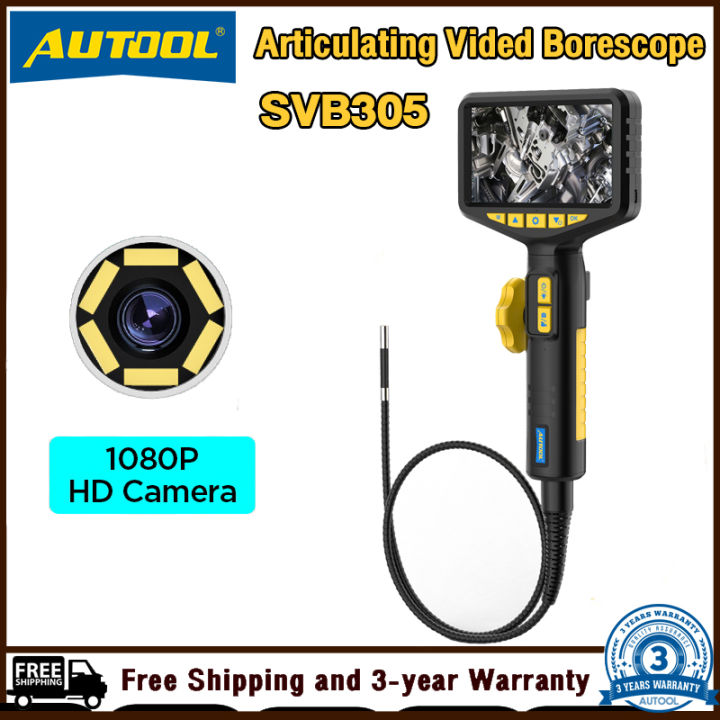AUTOOL SVB305 5-Inch HD Display Articulating Video Borescope Industrial ...