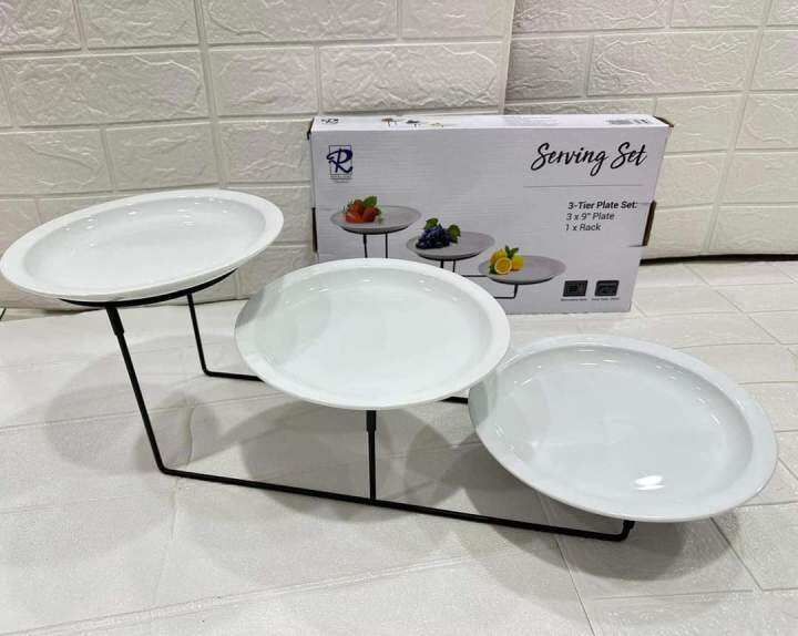 3 tier serving dish with stand Lazada PH