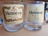 แก้วตัดจากขวด Hennessy. ติดสติ๊กเกอร์กันน้ำให้เรียบร้อย งานDIY