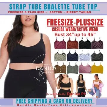 Strap Tube Bralette Tube No Pads 38-45 Bust Medium & Plus Size