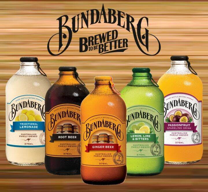 Bundaberg Brewed Drink 375ml Lemon Lime And Bitter Root Beer Ginger