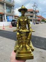 พระเจ้าตากสิน ประทับบัลลังก์ สูง11นิ้ว ยาว6นิ้ว สีโบราณขลัง