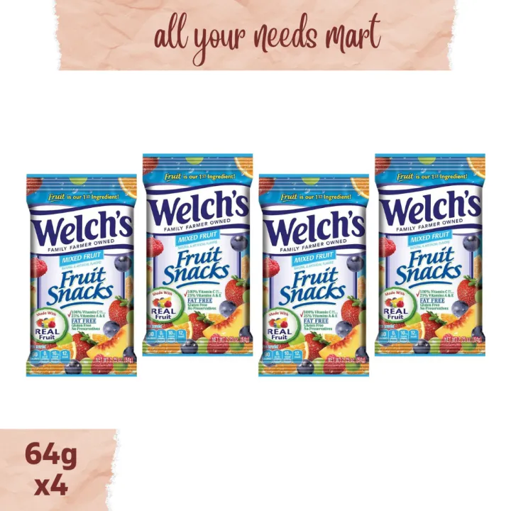 Welch's ♡ Mixed Fruit Gummy Snack 64g x4 Lazada PH